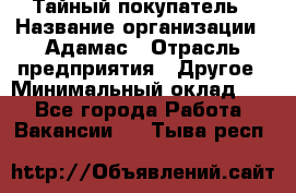 Тайный покупатель › Название организации ­ Адамас › Отрасль предприятия ­ Другое › Минимальный оклад ­ 1 - Все города Работа » Вакансии   . Тыва респ.